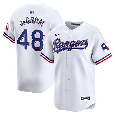 Men's Nike Jacob deGrom White Texas Rangers Home Limited Player Jersey