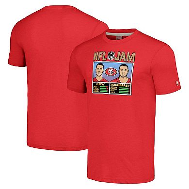 Men's Homage Christian McCaffrey & Brock Purdy Scarlet San Francisco 49ers NFL Jam Tri-Blend T-Shirt