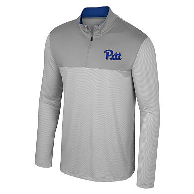 Men's Colosseum Gray Pitt Panthers Tuck Quarter-Zip Top