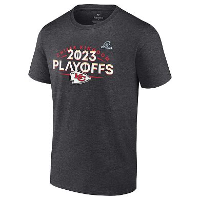 Men's Fanatics Branded Heather Charcoal Kansas City Chiefs 2023 NFL Playoffs T-Shirt