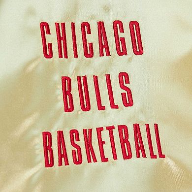 Men's Mitchell & Ness Gold Chicago Bulls Team OG 2.0 Vintage Logo Satin Full-Zip Jacket