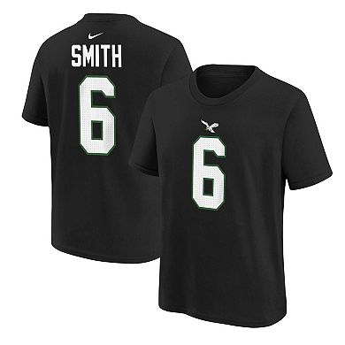 Youth Nike DeVonta Smith Black Philadelphia Eagles Player Name & Number T-Shirt