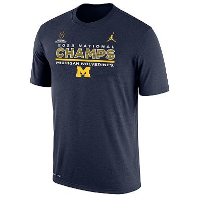 Men's Jordan Brand Navy Michigan Wolverines College Football Playoff 2023 National Champions Performance T-Shirt