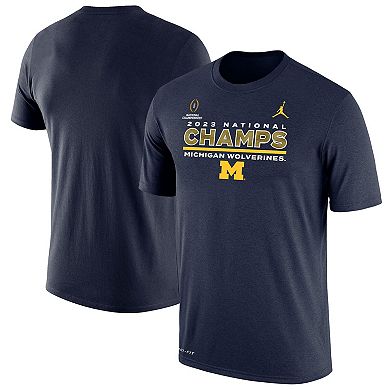 Men's Jordan Brand Navy Michigan Wolverines College Football Playoff 2023 National Champions Performance T-Shirt