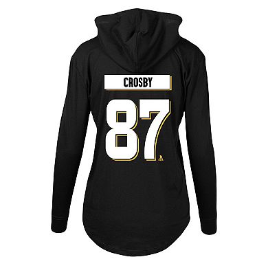 Women's Levelwear Sidney Crosby Black Pittsburgh Penguins Vivid Player Name & Number Pullover Hoodie