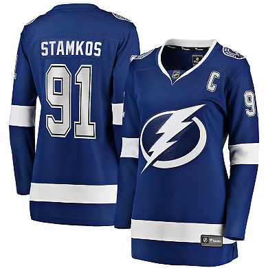 Women's Fanatics Branded Steven Stamkos Blue Tampa Bay Lightning Captain Patch Home Breakaway Player Jersey