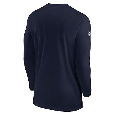 Men's Nike Navy Dallas Cowboys Sideline Coach Performance Long Sleeve T-Shirt
