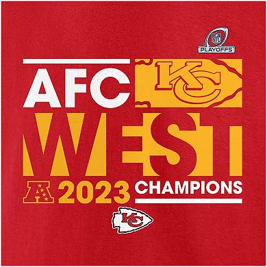 Men's Fanatics Branded Red Kansas City Chiefs 2023 AFC West Division Champions Conquer T-Shirt
