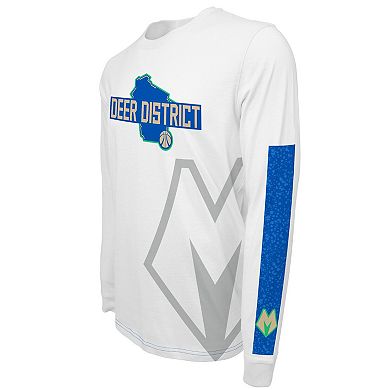 Unisex Stadium Essentials White Milwaukee Bucks 2023/24 City Edition Scoreboard Long Sleeve T-Shirt
