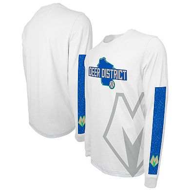 Unisex Stadium Essentials White Milwaukee Bucks 2023/24 City Edition Scoreboard Long Sleeve T-Shirt