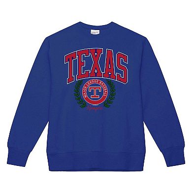 Women's Mitchell & Ness Royal Texas Rangers Cooperstown Collection Logo Pullover Sweatshirt