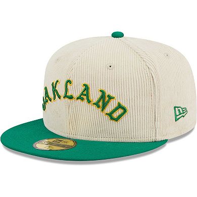 Men's New Era White Oakland Athletics  Corduroy Classic 59FIFTY Fitted Hat