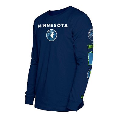 Men's New Era Navy Minnesota Timberwolves 2023/24 City Edition Long Sleeve T-Shirt