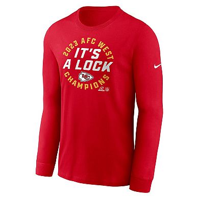 Men's Nike Red Kansas City Chiefs 2023 AFC West Division Champions Locker Room Trophy Collection Long Sleeve T-Shirt