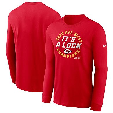 Men's Nike Red Kansas City Chiefs 2023 AFC West Division Champions Locker Room Trophy Collection Long Sleeve T-Shirt