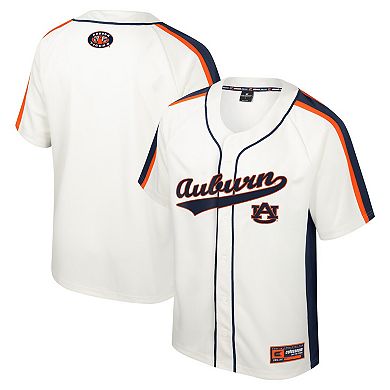 Men's Colosseum Cream Auburn Tigers Ruth Button-Up Baseball Jersey