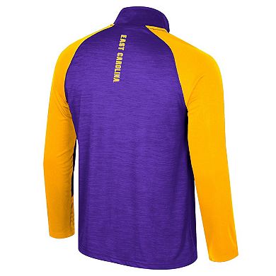 Men's Colosseum Purple ECU Pirates Langmore Raglan Quarter-Zip Top