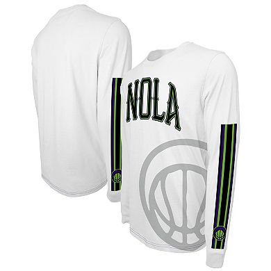 Unisex Stadium Essentials White New Orleans Pelicans 2023/24 City Edition ScoreboardÂ Long Sleeve T-Shirt