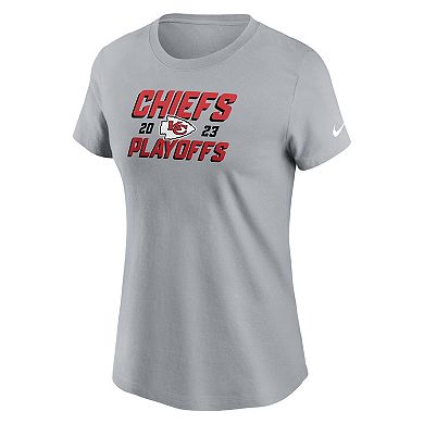Women's Nike  Gray Kansas City Chiefs 2023 NFL Playoffs Iconic T-Shirt