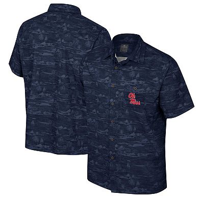 Men's Colosseum Navy Ole Miss Rebels Ozark Button-Up Shirt