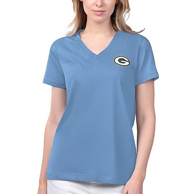 Women's Margaritaville Blue Green Bay Packers Game Time V-Neck T-Shirt