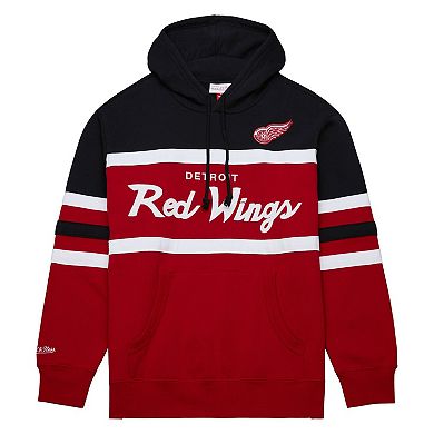 Men's Mitchell & Ness Red/Black Detroit Red Wings Head Coach Pullover Hoodie