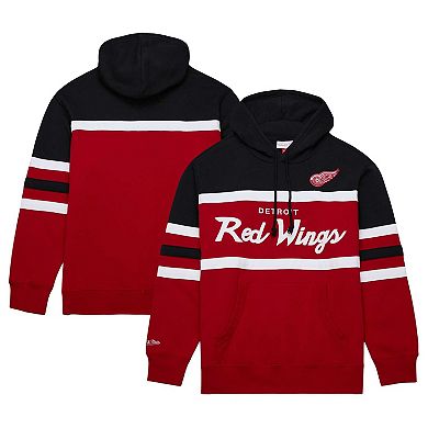 Men's Mitchell & Ness Red/Black Detroit Red Wings Head Coach Pullover Hoodie