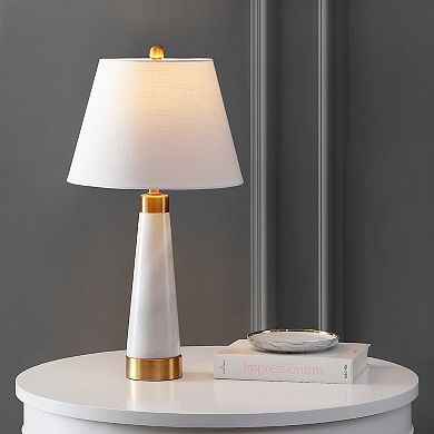Travis Marbleiron Gold Modern Column Led Table Lamp (set Of 2)