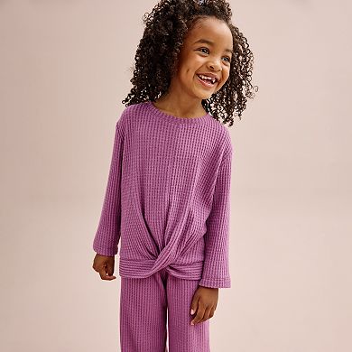 Girls 4-12 Jumping Beans® Twist Front Top & Wide Leg Pants Set