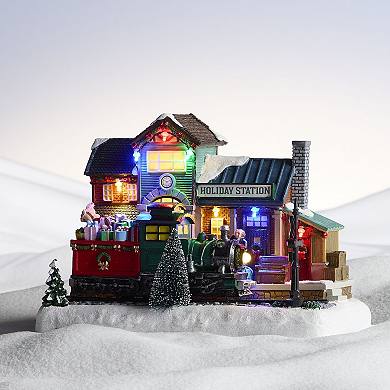 St. Nicholas Square?? Holiday Musical LED Train Station Table Decor