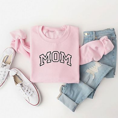 Embroidered Mom Varsity Outline Sweatshirt