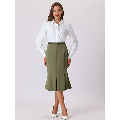 Women's Work Skirt Below Knee Length Fishtail Skirt