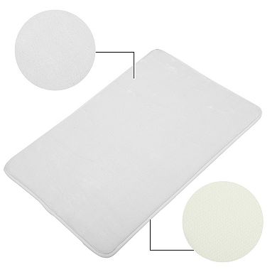 Solid Color Pattern Bathroom Rugs Bath Mat Machine Washable 23.62"x15.75"
