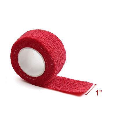2 Pcs Red 1" Width Self Adhesive Tape Finger Elbow Wrist Ankle Protector Roll
