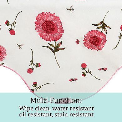 Vinyl Home Picnic Square Tablecloth Table Cloth Cover Water/oil Pink 35 X 35 Inch Flower Pattern