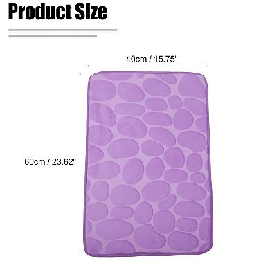 Bathroom Rugs Bath Mat Machine Washable Purple Cobblestone Pattern 23.62"x15.75"