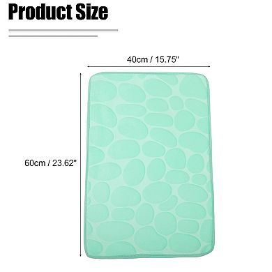 Bathroom Rugs Bath Mat Machine Washable Green Cobblestone Pattern 23.62"x15.75"