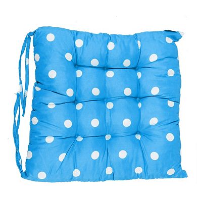Polyester Dot Pattern Square Shaped Back Support Seat Pad Sky Blue
