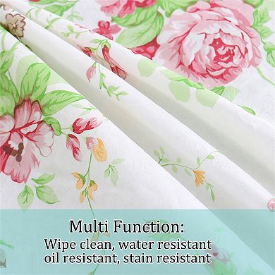 Home Picnic Rose Pattern Printed Water Oil-rectangle Tablecloth Table Cloth Cover Pink 54 X 71 Inch
