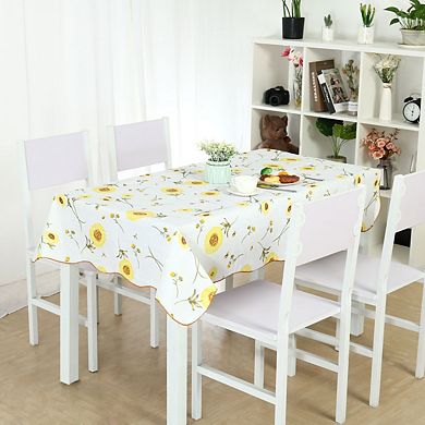 Vinyl Rectangle Tablecloth 41" X 60" Sunflower Printed Water/oil