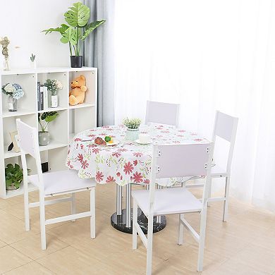 Tablecloth 60" Dia For Wedding/parties Tablecloth Red Flower Pattern Floral Printed East Care