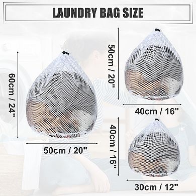 1 Set Laundry Bags With Drawstring Coarse Mesh Wash Bags For Bra Underwear