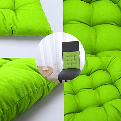 Home Accessory Cotton Blends Strap Design Chair Cushion Pad Lime Green