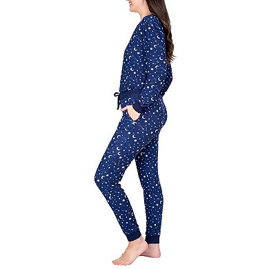 Blis Women's Crew Neck Pajama Set with Jogger Cosmic Cozy