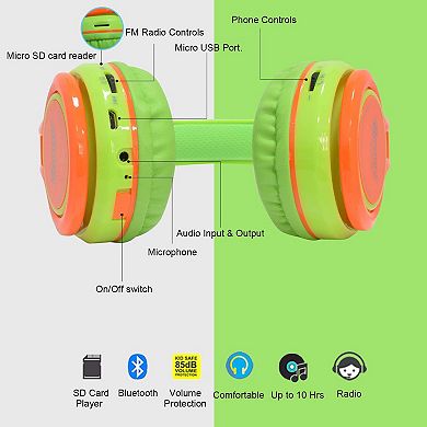 Contixo KB2600 Kids Bluetooth Headphones: Safe 85dB limit, adjustable on-ear design