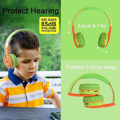 Contixo KB2600 Kids Bluetooth Headphones: Safe 85dB limit, adjustable on-ear design