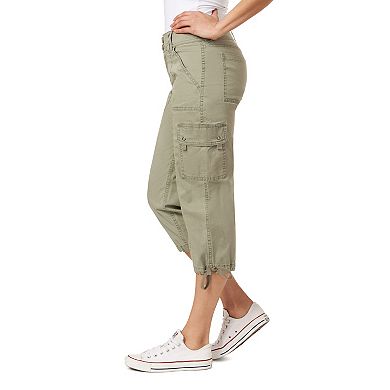 Juniors' WallFlower Luscious Curvy Insta Stretch Mid Rise Cargo Crop Pants