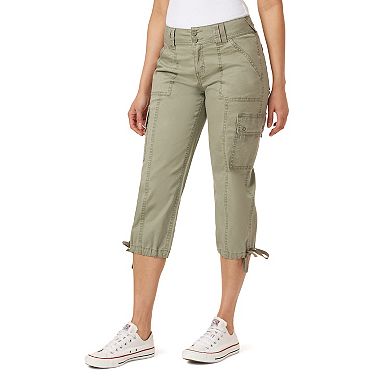 Juniors' WallFlower Luscious Curvy Insta Stretch Mid Rise Cargo Crop Pants