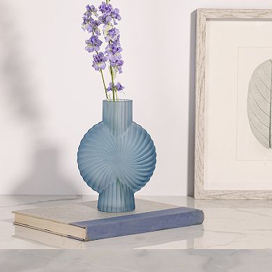 Blue Glass Shell Vase