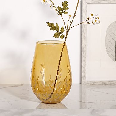 Home Essentials Etched Leaves Vase